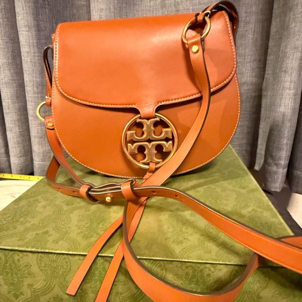 Tory Burch Miller soft leather saddle crossbody